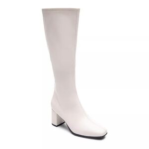 AEROSOLES White Knee-High Block Heel Boot
